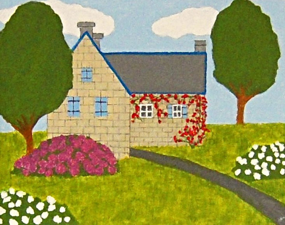French Country Home with Hydrangeas