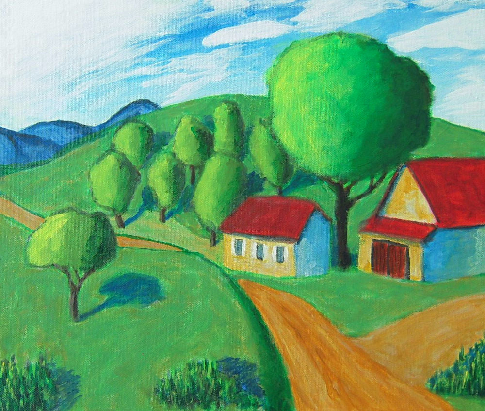 A Farm Road in the Fields of Dordogne