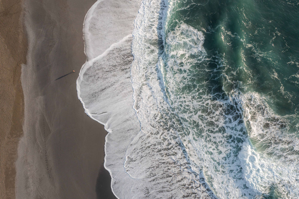 Walking on the Beach from Above