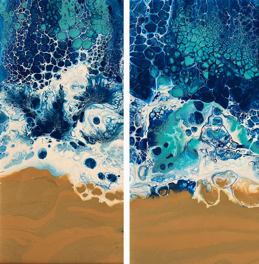 Ocean Waves Diptych