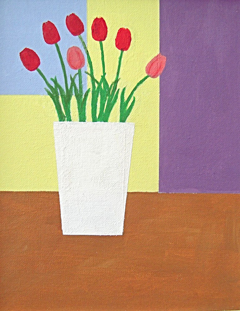 A Simple Vase of Spring Tulips